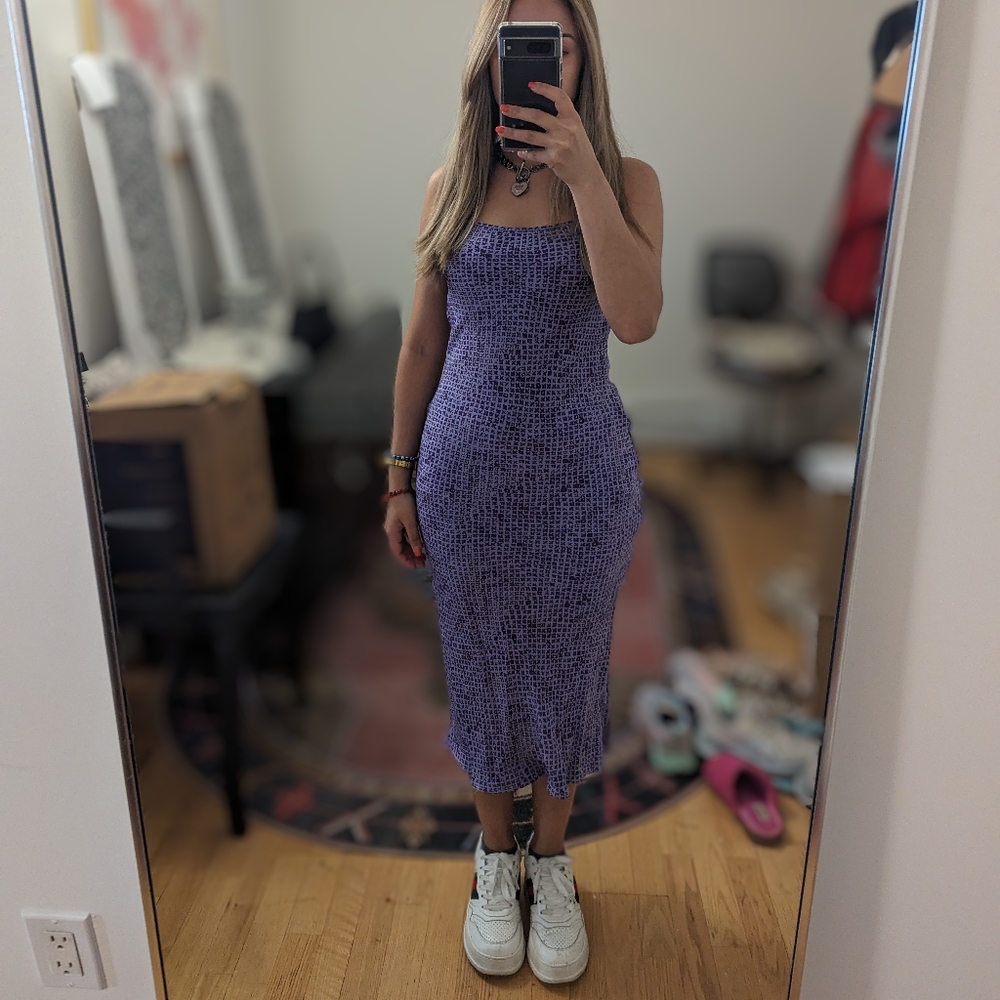Purple silk style dress